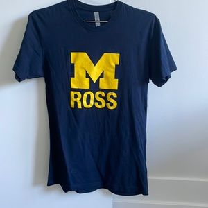 Michigan Ross Small T-Shirt Navy Blue & Yellow